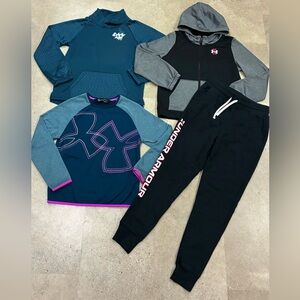 Girls UNDER ARMOUR Sweatshirts & Jogger Sweatpants, sz Large
